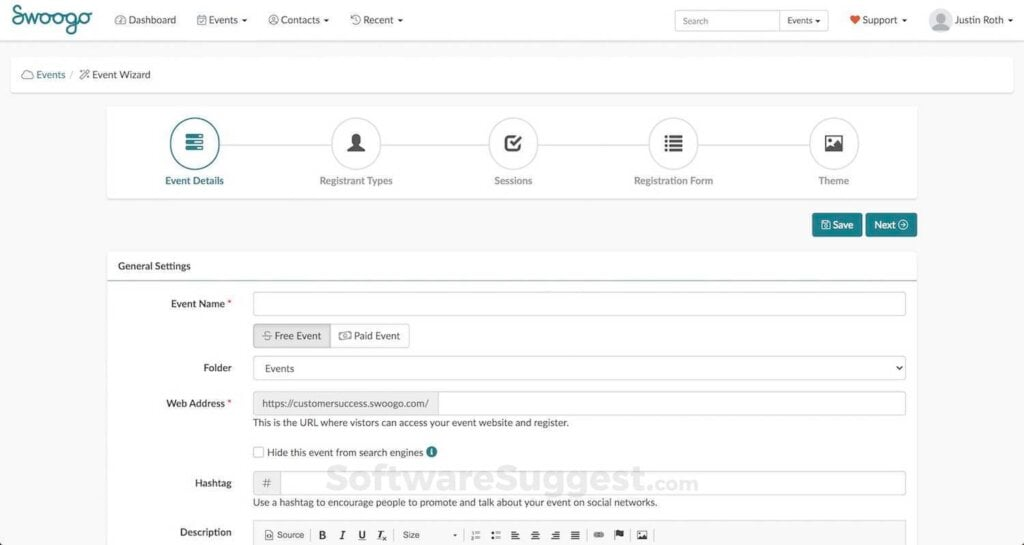 Swoogo screenshot - 10 mejores CRM de gestión de eventos para organizar grandes eventos en 2026