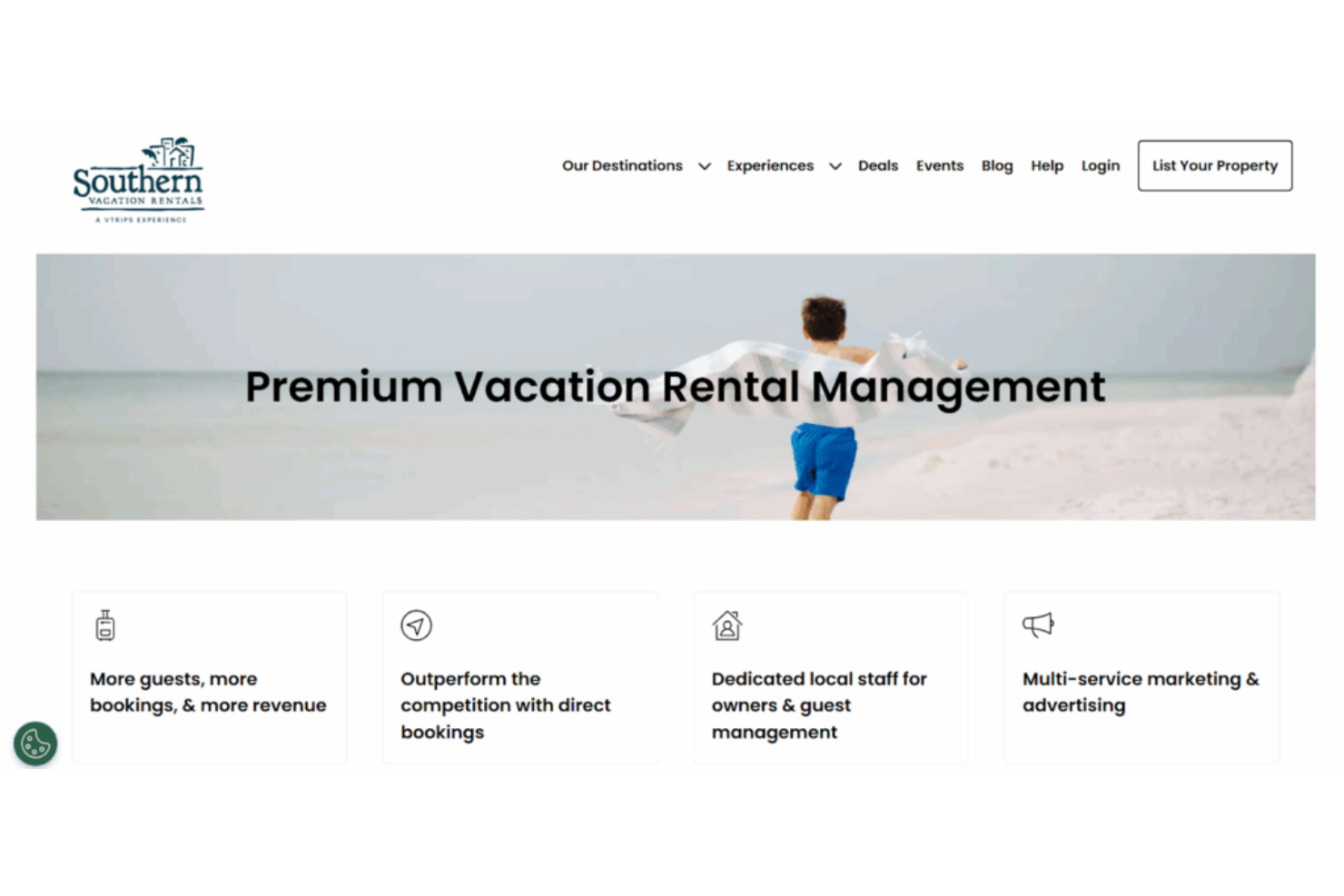 Southern Vacation Rentals screenshot - 10 mejores servicios de gestión de propiedades de alquiler vacacional 2026