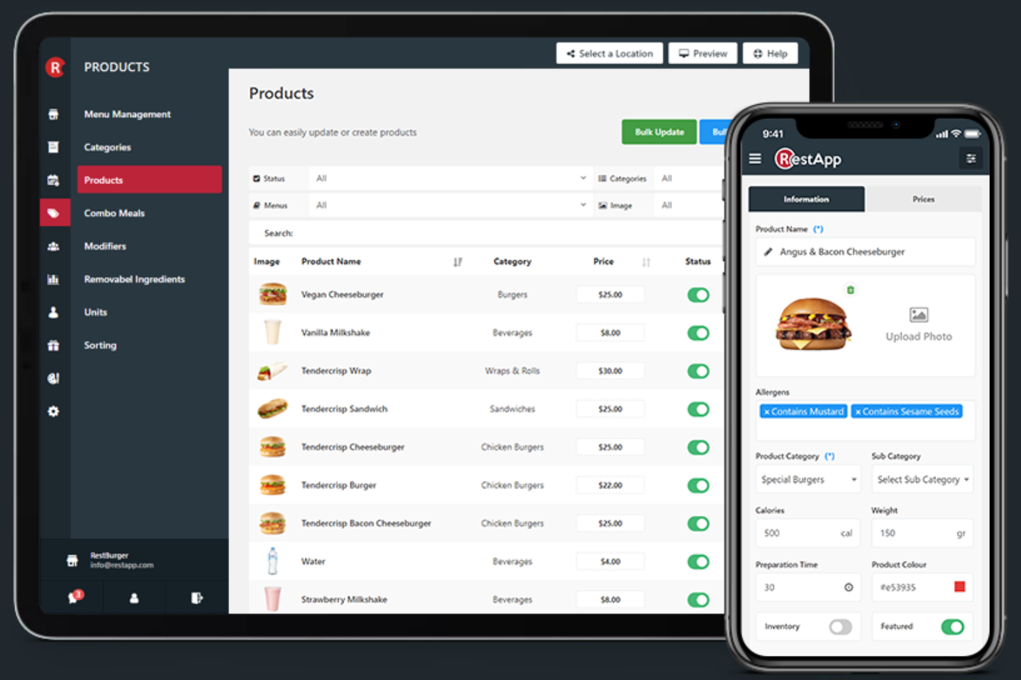 RestApp screenshot - 10 migliori software per ordinazioni da mobile per hotel nel 2026
