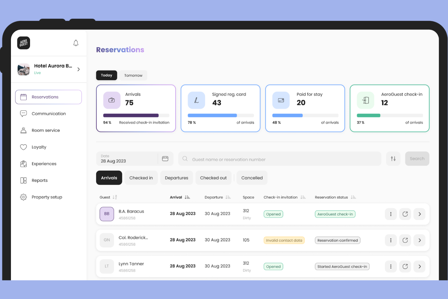 AeroGuest screenshot - 10 Soluciones de Software de Llaves para Hoteles a Considerar en 2026