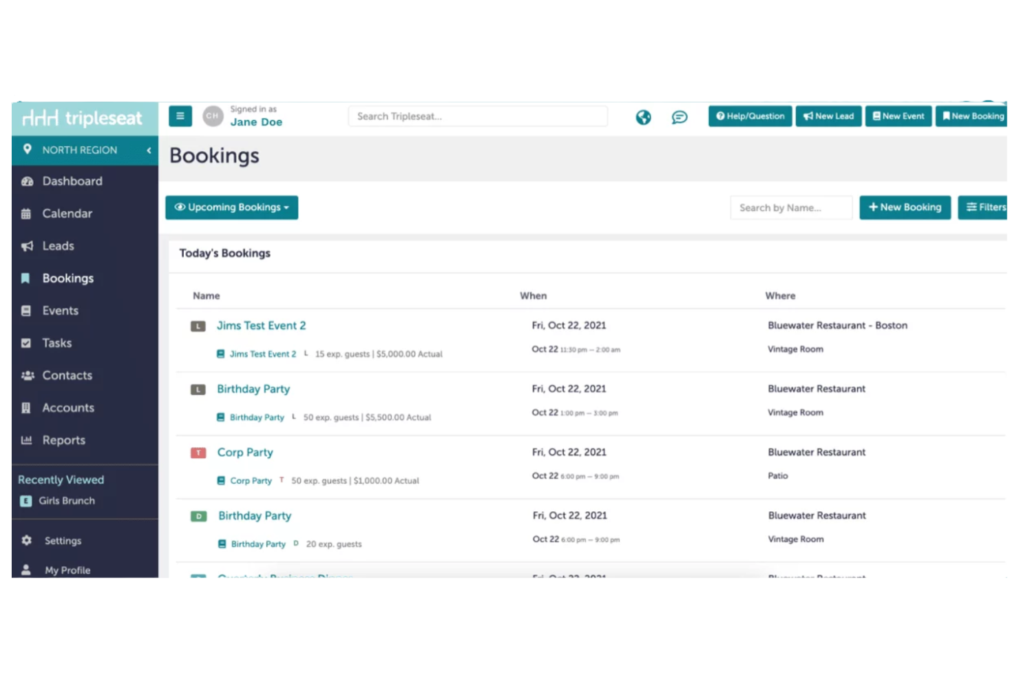 Tripleseat screenshot - 10 migliori software per la gestione di banchetti per il 2026