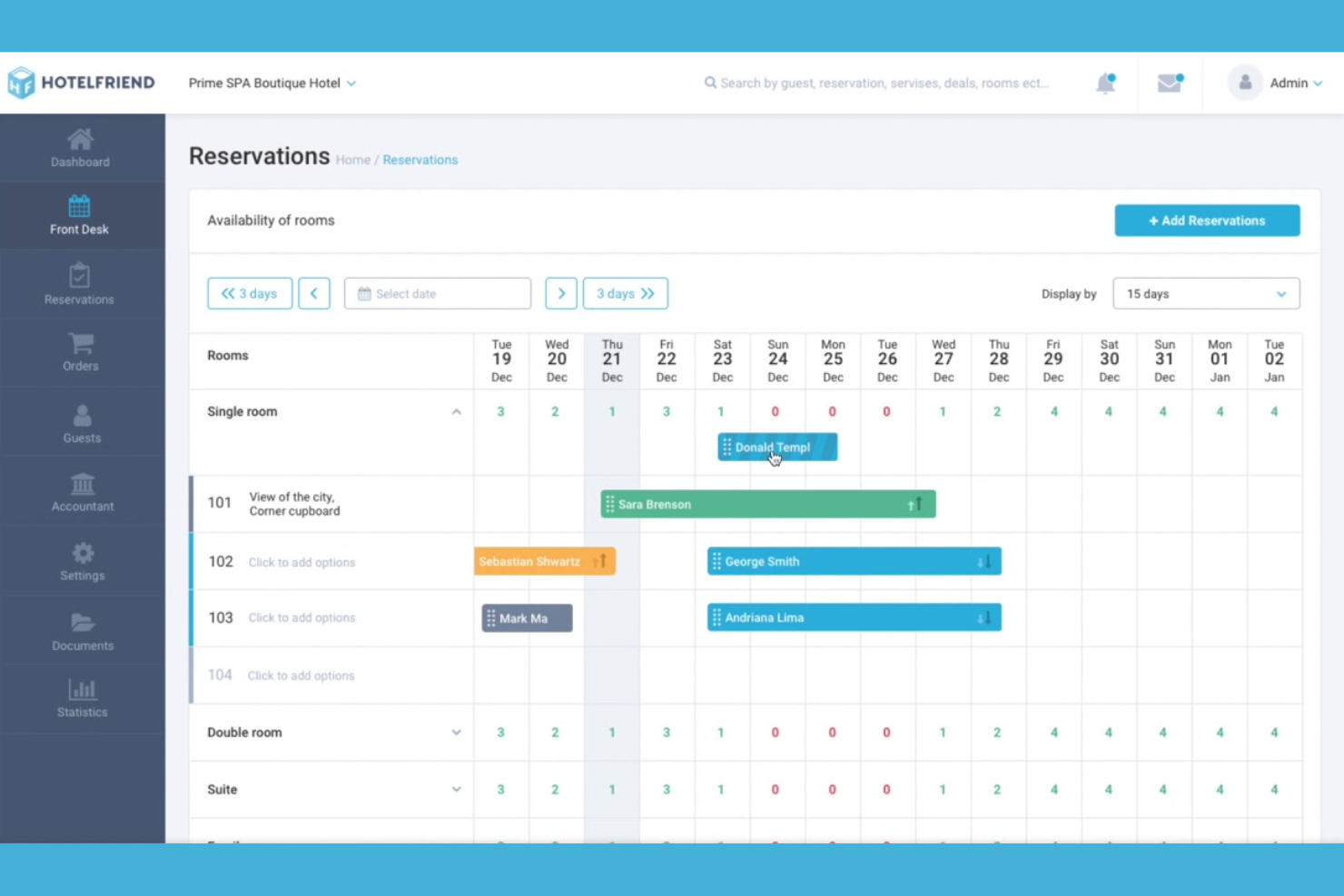 HotelFriend screenshot - 10 Migliori Software di Gestione Attività per Hotel Recensiti nel 2026