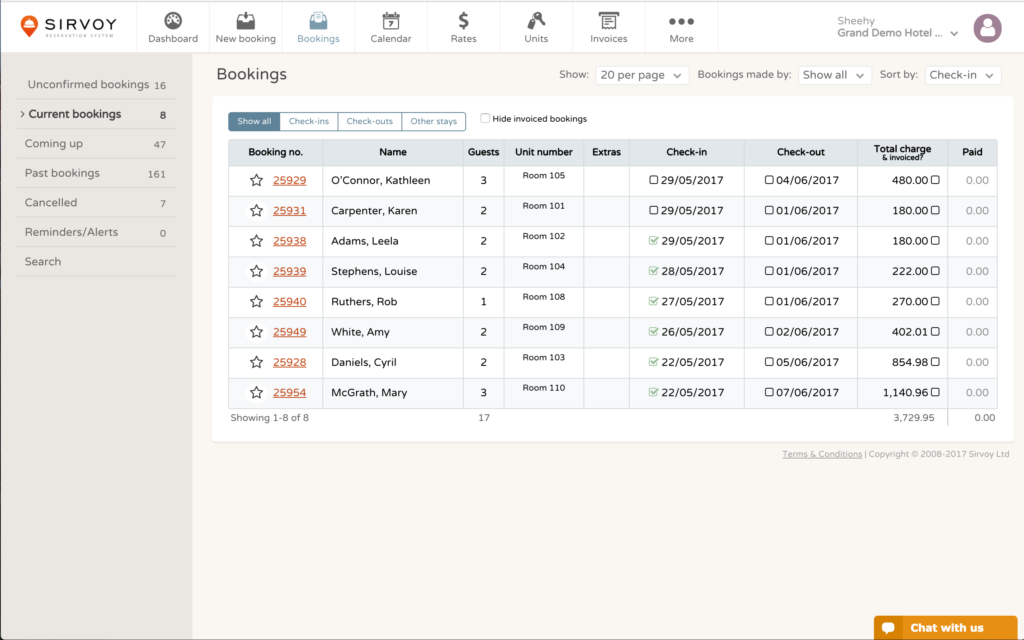 Sirvoy screenshot - 10 Migliori Sistemi di Prenotazione e Booking per Piccoli Hotel per 2026