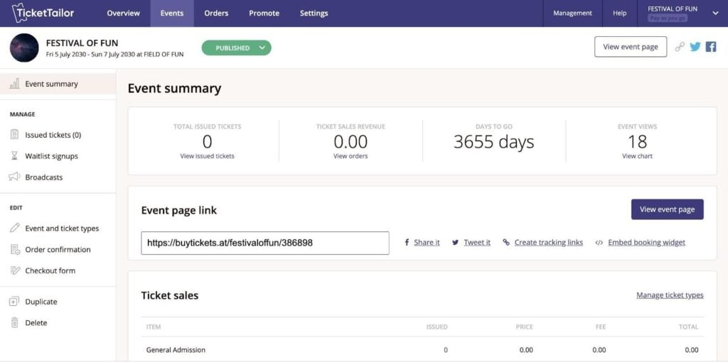 Ticket Tailor screenshot - 10 migliori software per l’organizzazione di eventi per il 2026