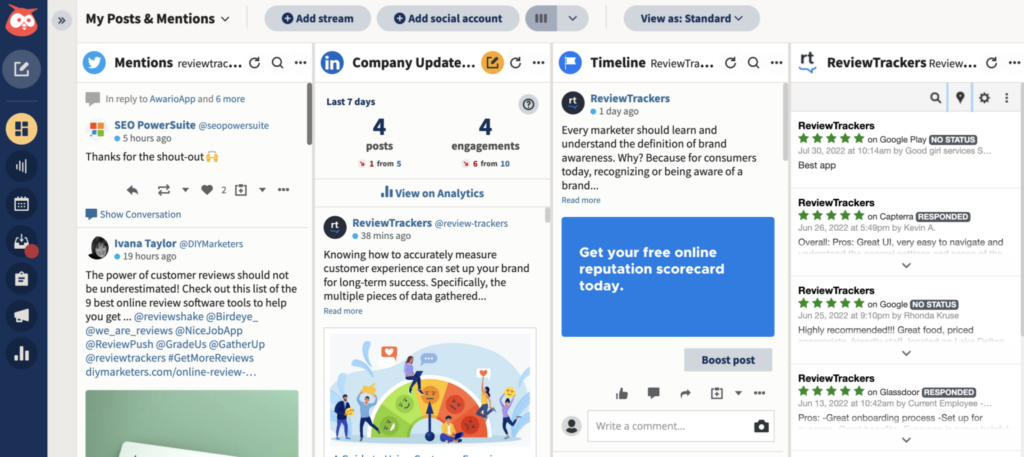 ReviewTrackers screenshot - 10 Migliori Soluzioni per la Gestione della Reputazione degli Hotel del 2026