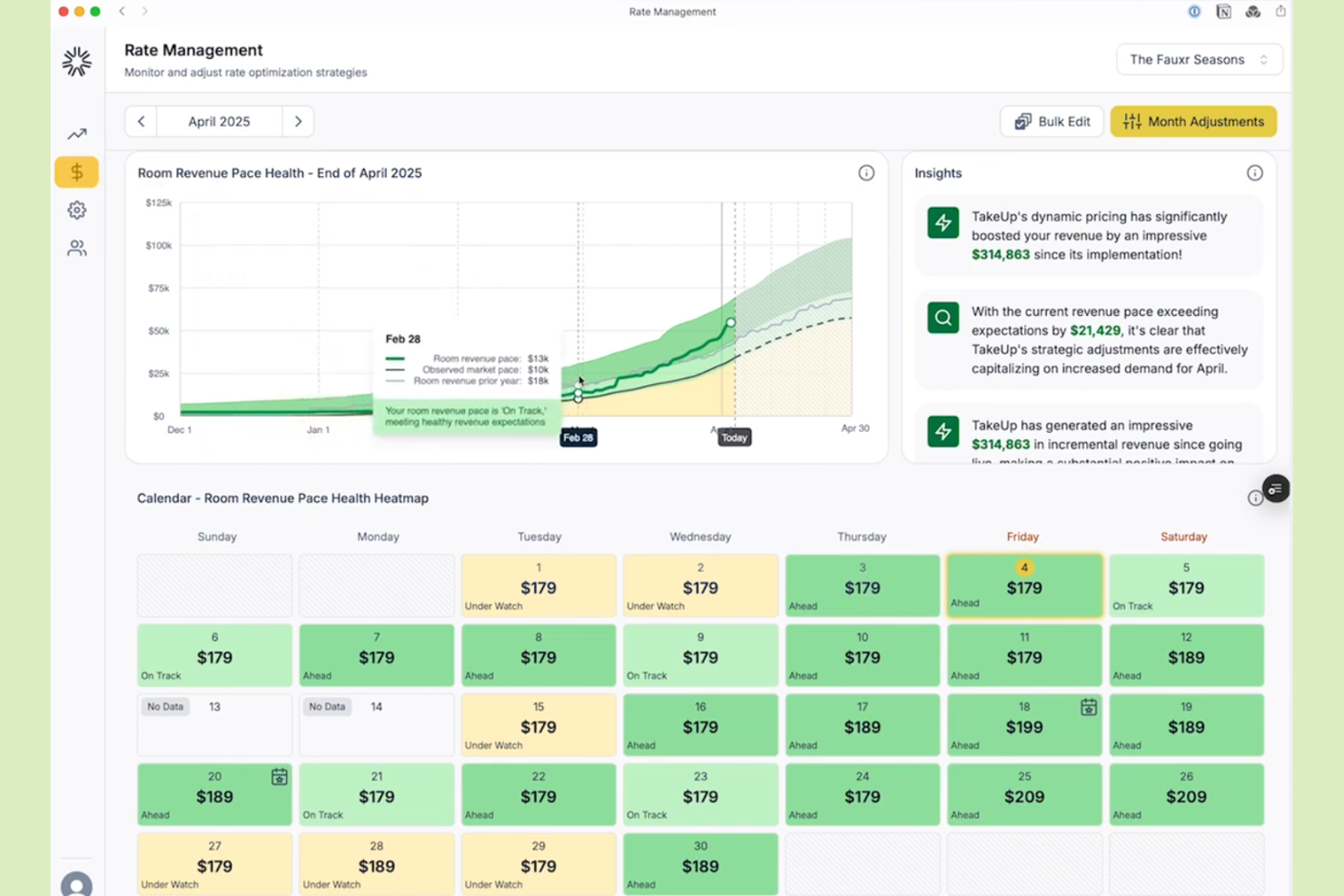 TakeUp AI screenshot - 10 softwareoplossingen voor opbrengstbeheer van hotels geselecteerd voor 2026