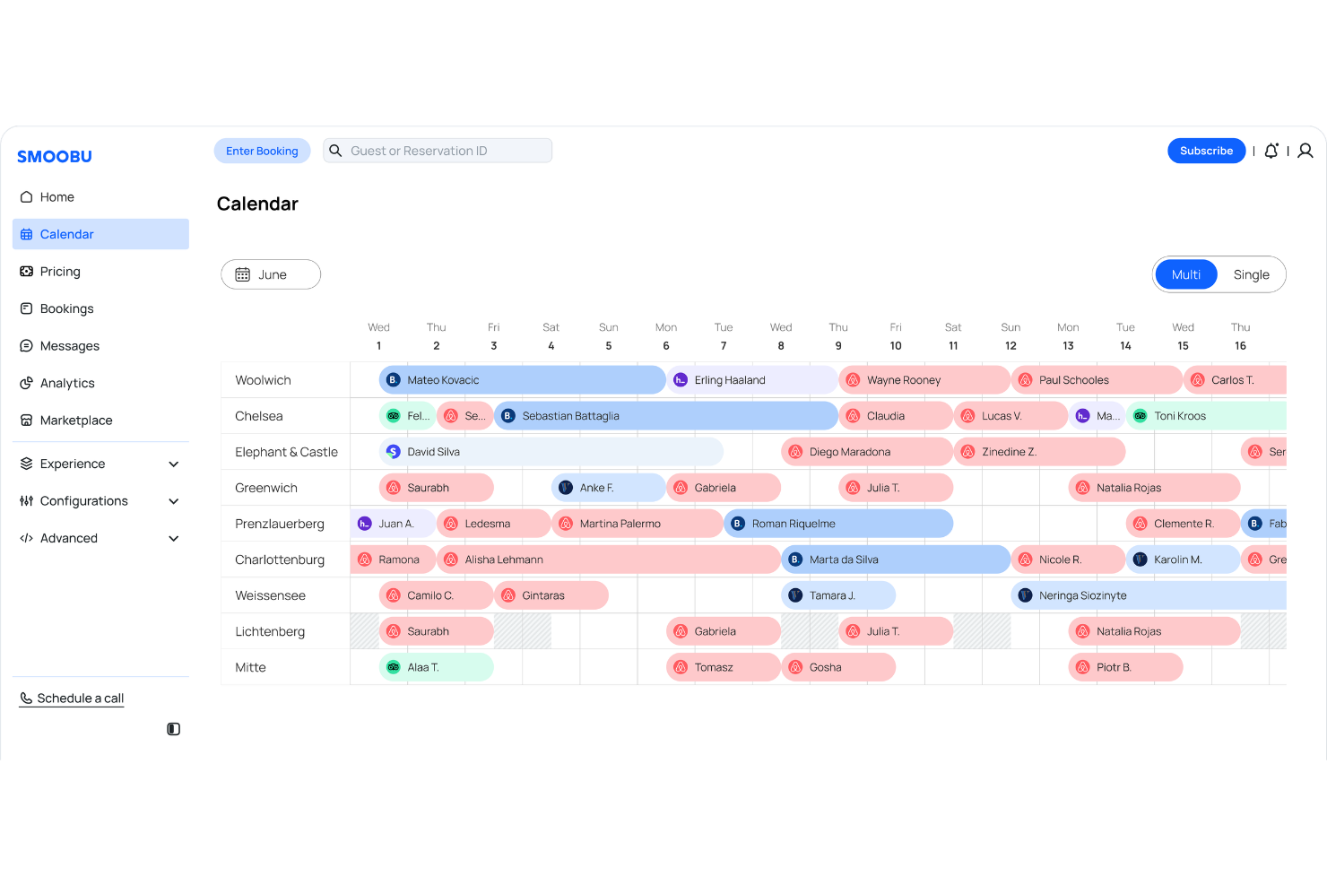 Smoobu screenshot - 10 Beste gratis hotelreserveringssoftware voor 2026