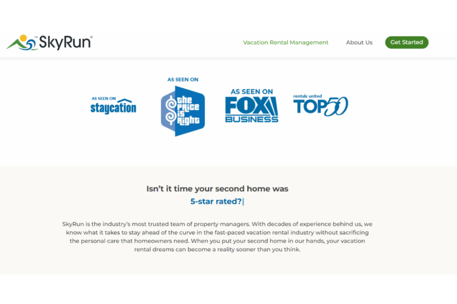 SkyRun Vacation Rentals screenshot - 10 beste beheerdiensten voor vakantieverhuur 2026