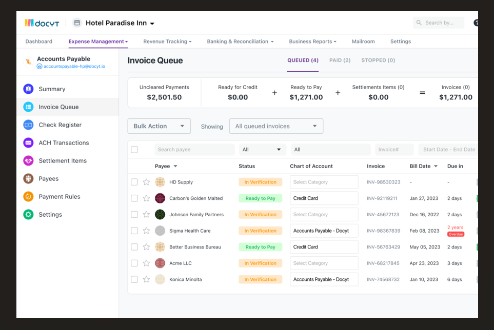 Docyt screenshot - 10 beste hotelboekhoudsoftware beoordeeld voor 2026