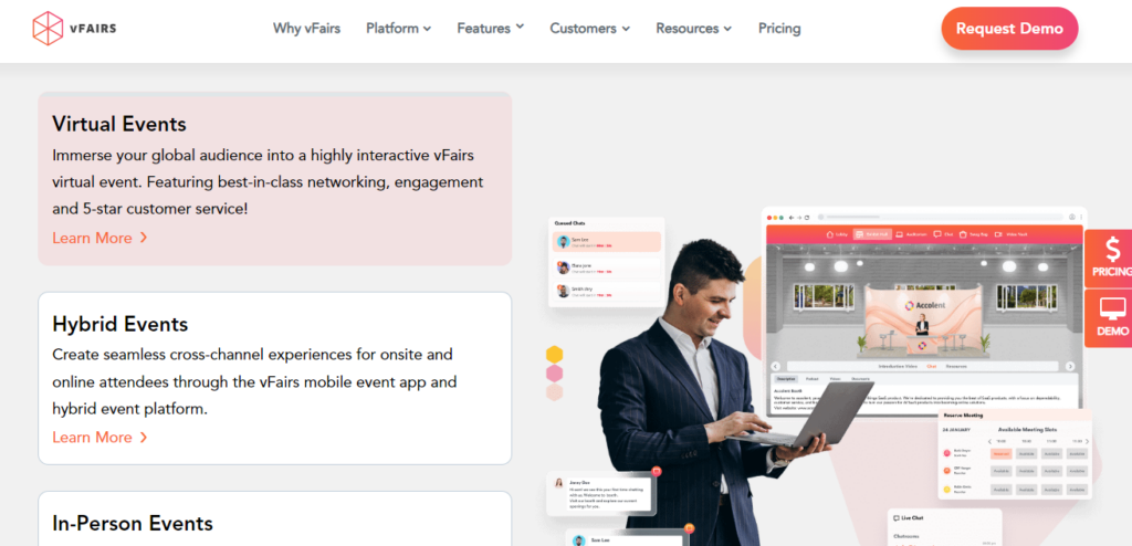 vFairs screenshot - 10 beste alternatieve tools voor Bizzabo voor evenementen in 2026