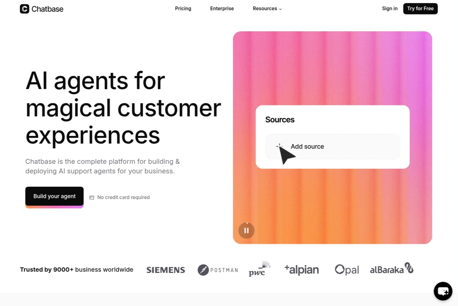 Chatbase screenshot - 10 beste AI-softwaretools voor hotels voor 2026