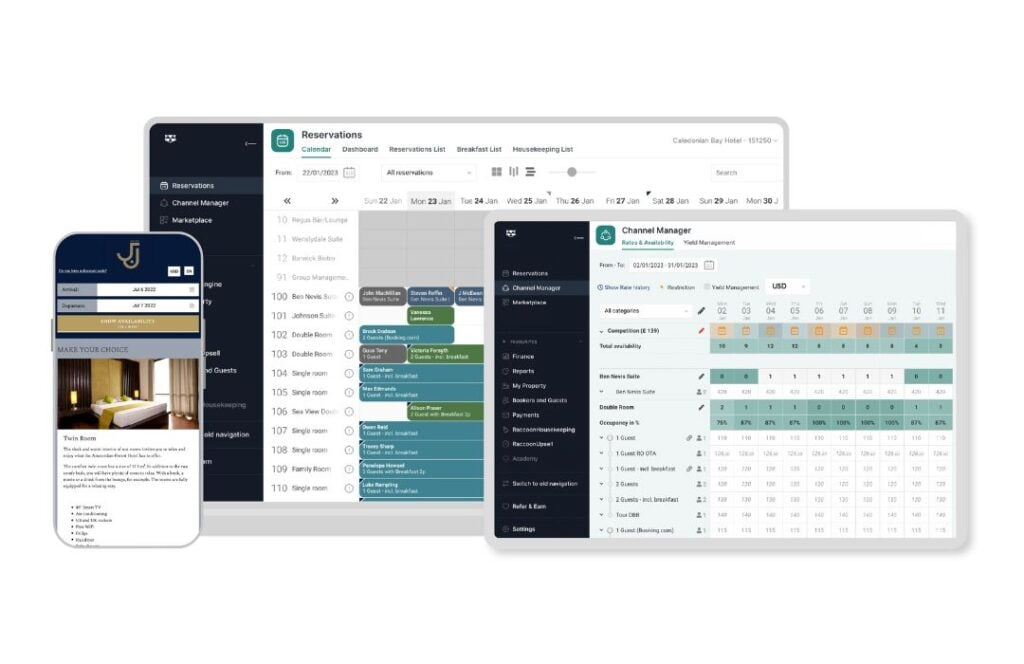 RoomRaccoon screenshot - 17 Meilleurs Logiciels de Réservation pour Petits Hôtels en 2026