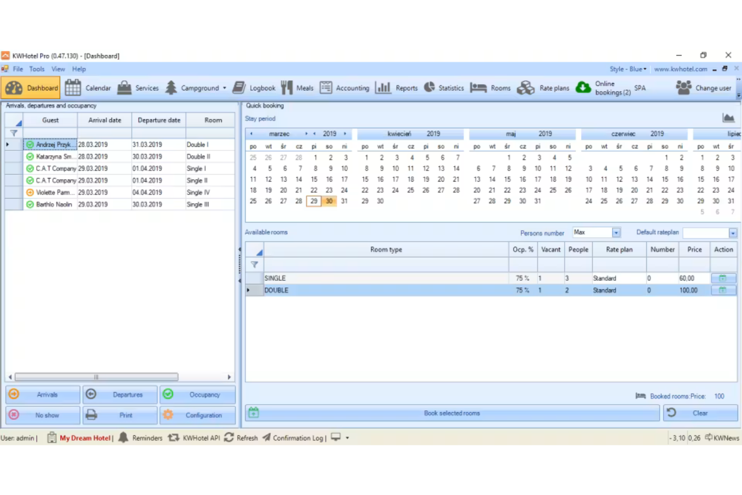KWHotel screenshot - 10 Best Free Hotel Reservation Software For 2026