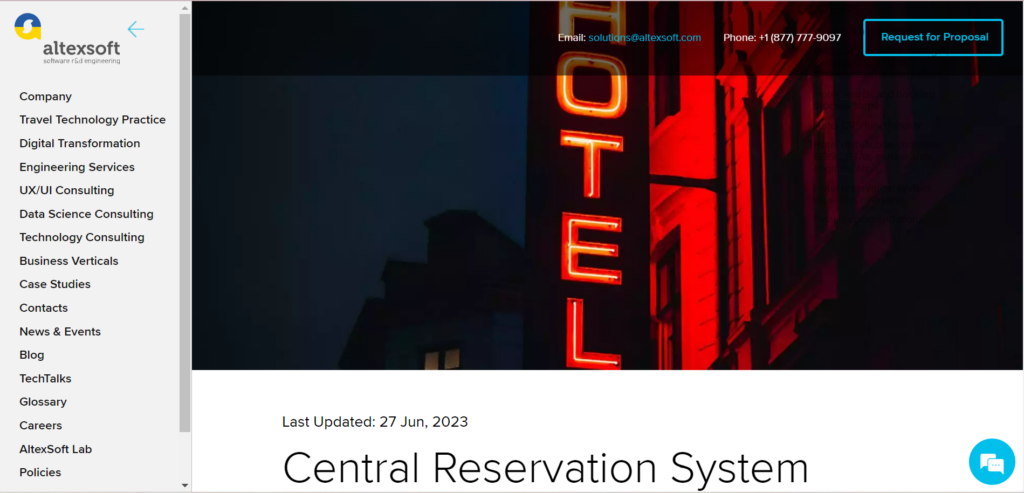 AltexSoft hotel reservation software interface