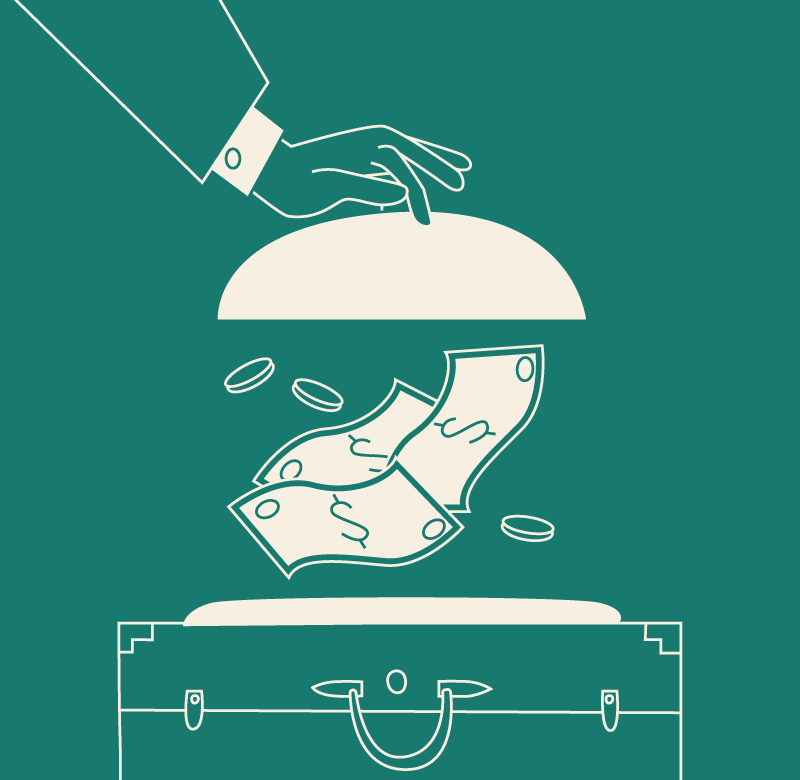 Hotel Manager Salary featured image showing a room service tray and money