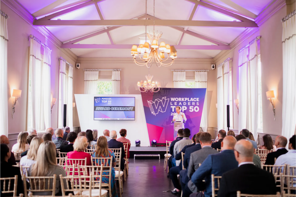 An award ceremony at the Workplace Event