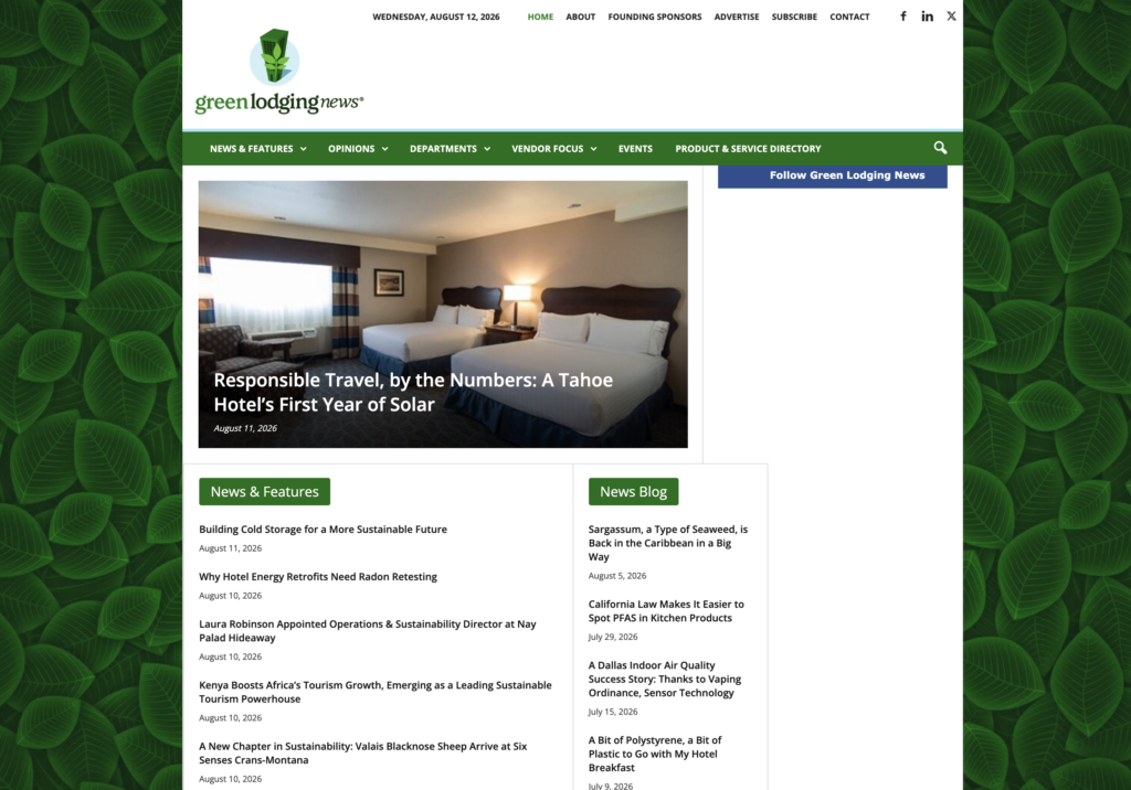 Green Lodging News homepage