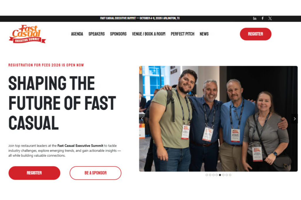 Fast Casual Executive Summit 2026 homepage