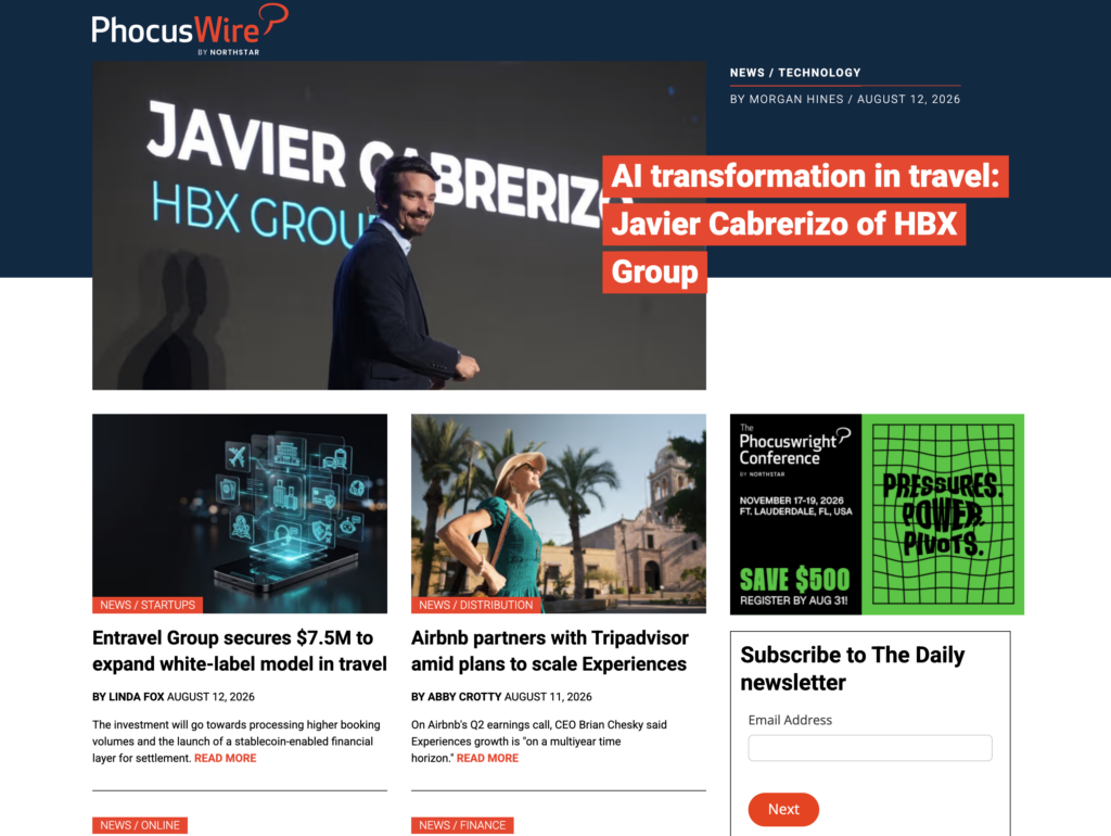PhocusWire homepage
