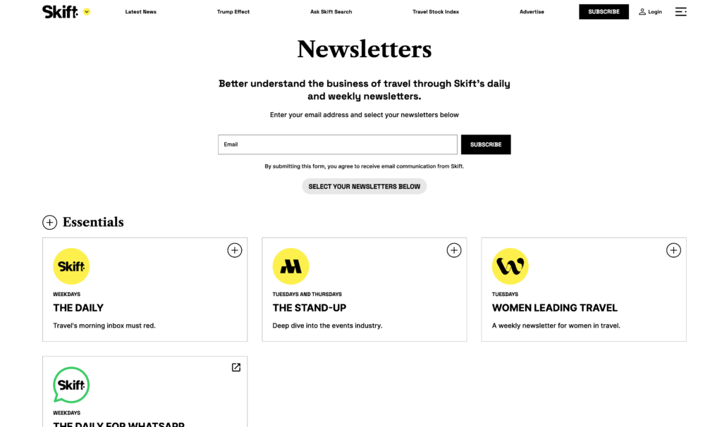 Skift newsletters