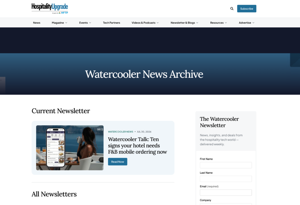 Watercooler newsletter signup form