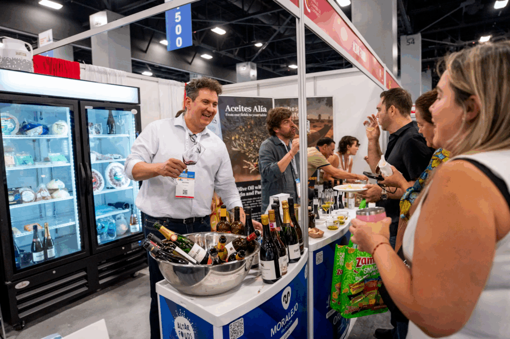 Attendees sampling food and beverages at the Americas Food & Beverage Show