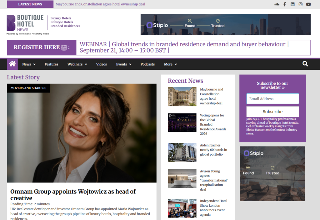 Boutique Hotel News hospitality updates