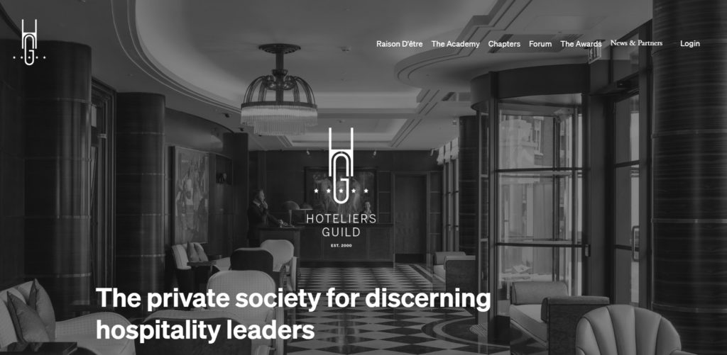 Homepage van Hoteliers Guild